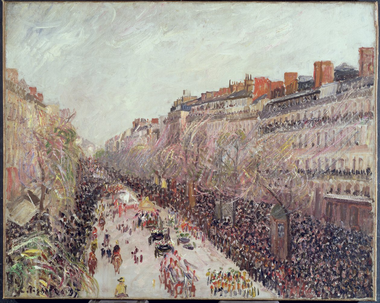 Mardi Gras auf den Boulevards von Camille Jacob Pissarro