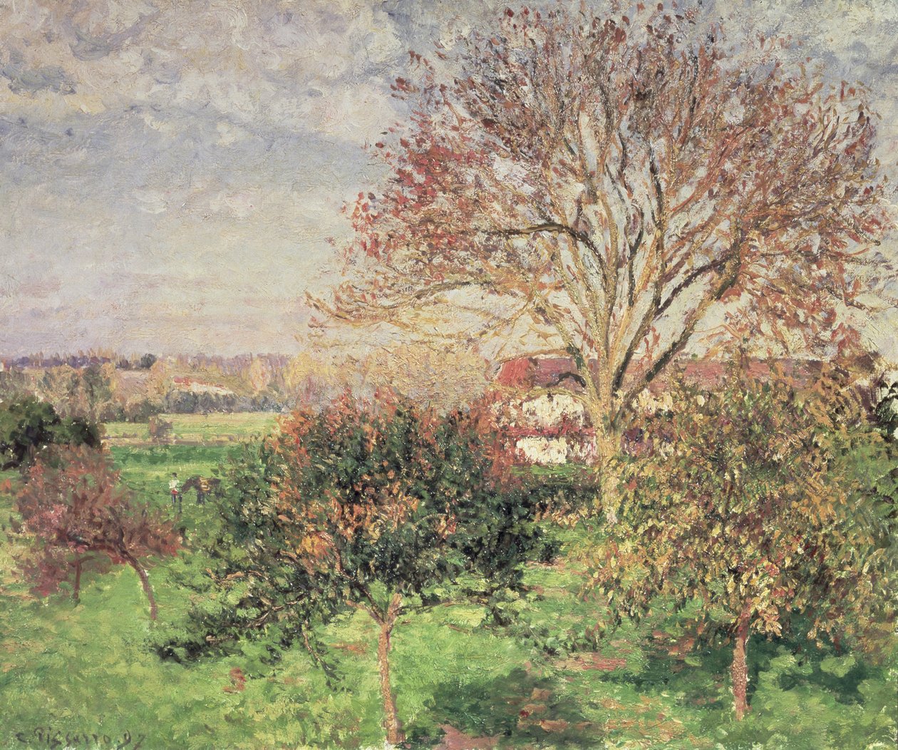 Herbstmorgen in Eragny von Camille Jacob Pissarro