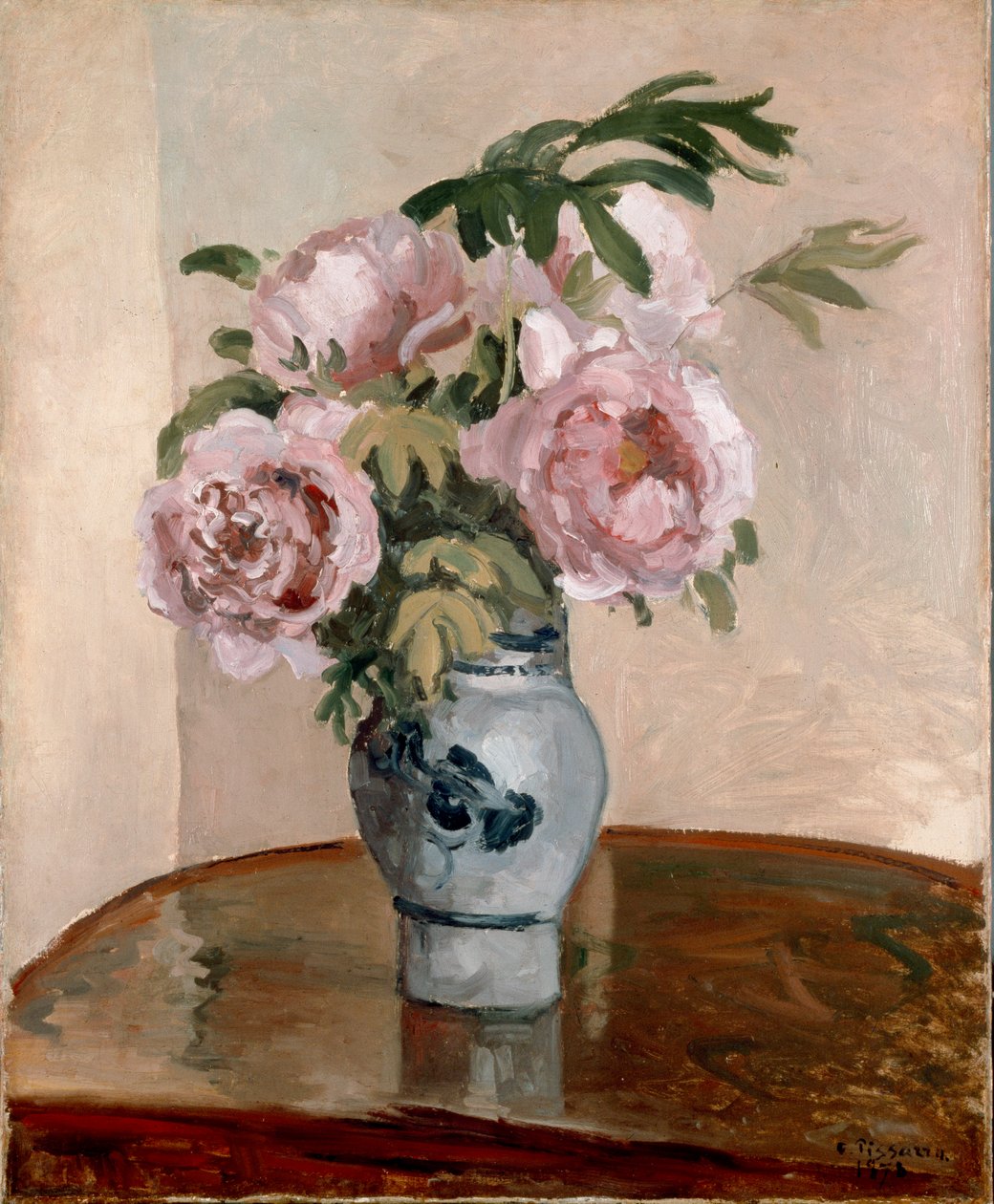 Strauß rosa Pfingstrosen, 1873 von Camille Pissarro