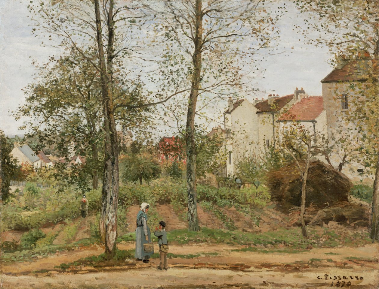 Häuser in Bougival (Herbst) von Camille Pissarro
