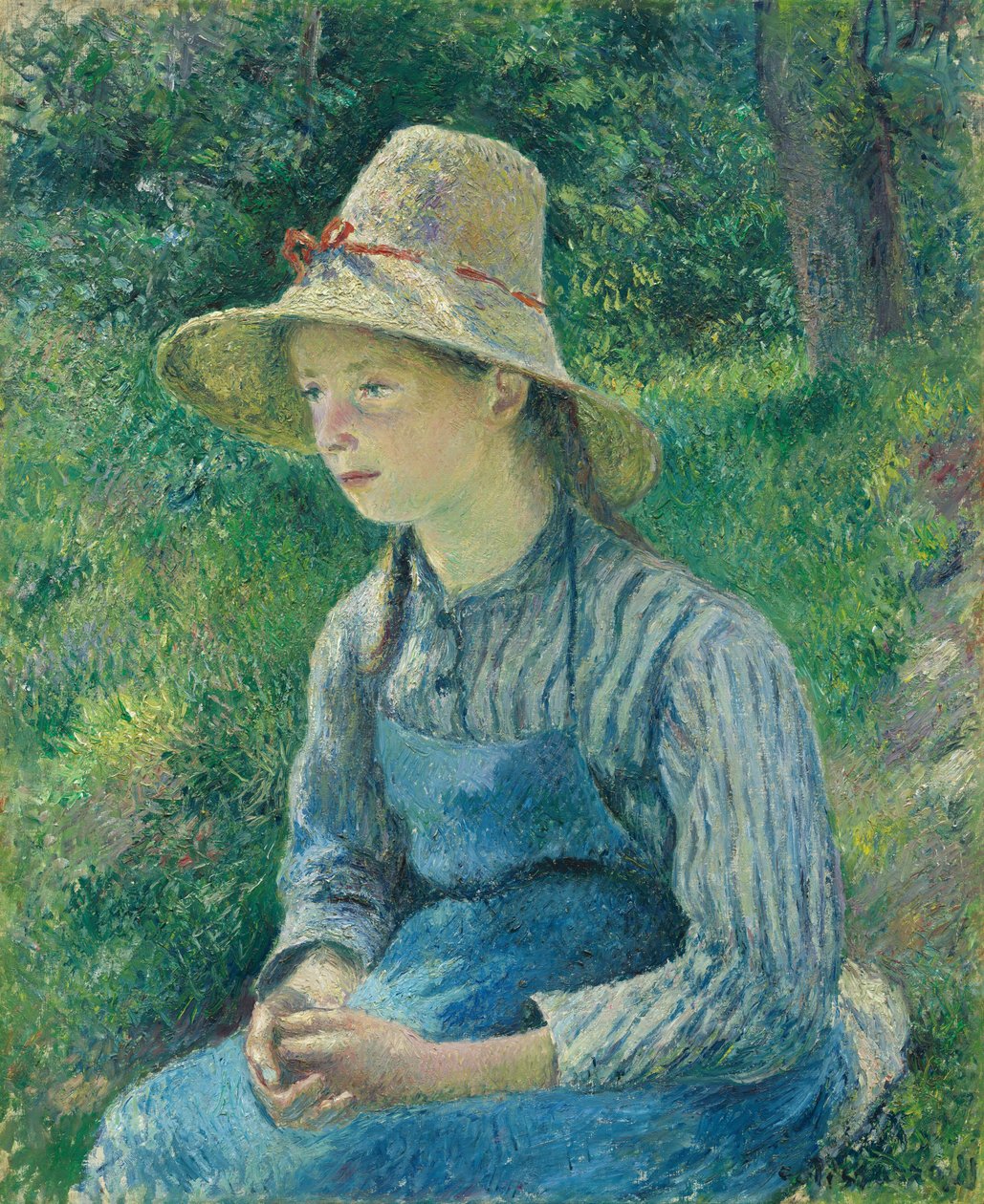 Bauernmädchen mit Strohhut, 1881 von Camille Pissarro