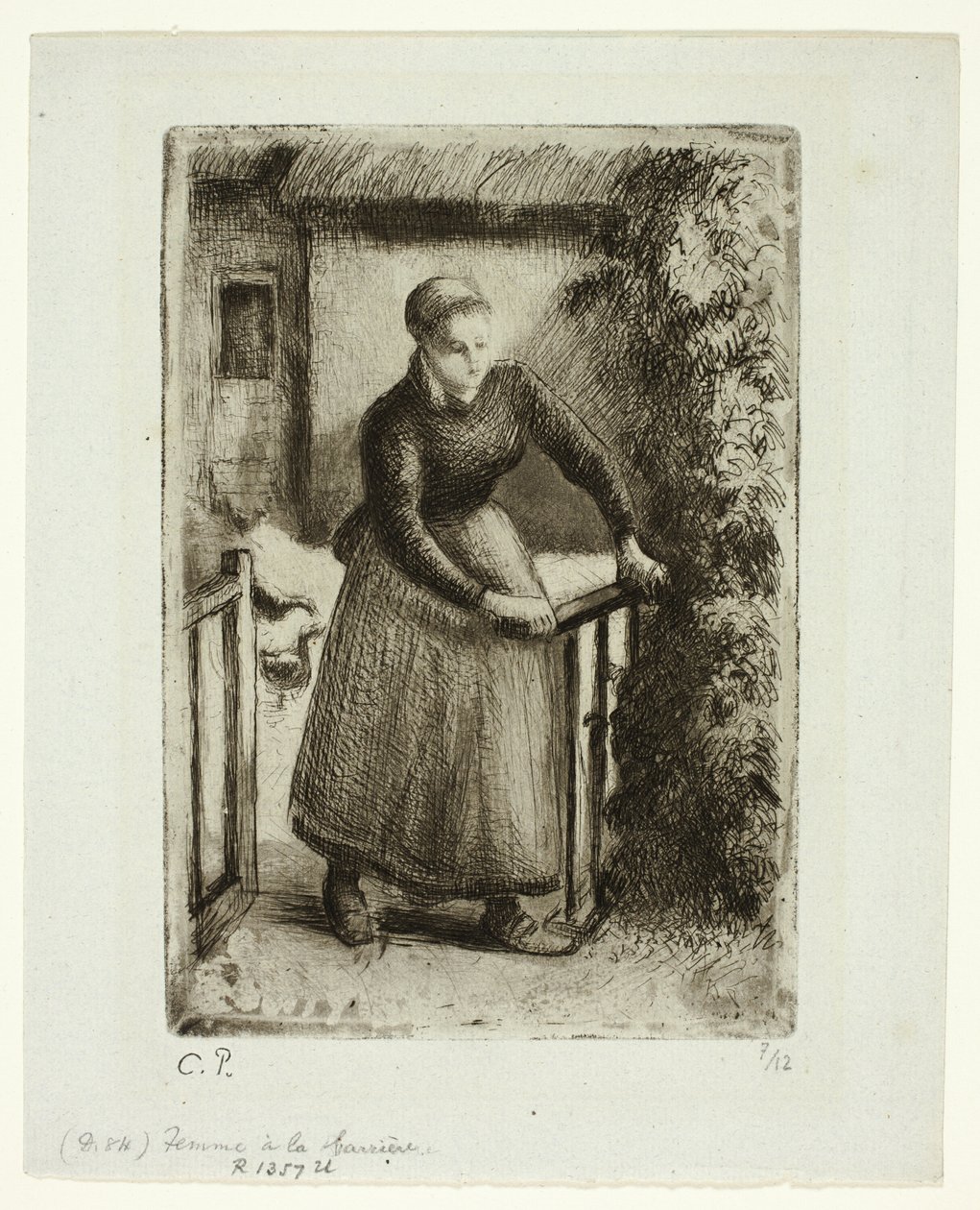 Frau am Tor von Camille Pissarro
