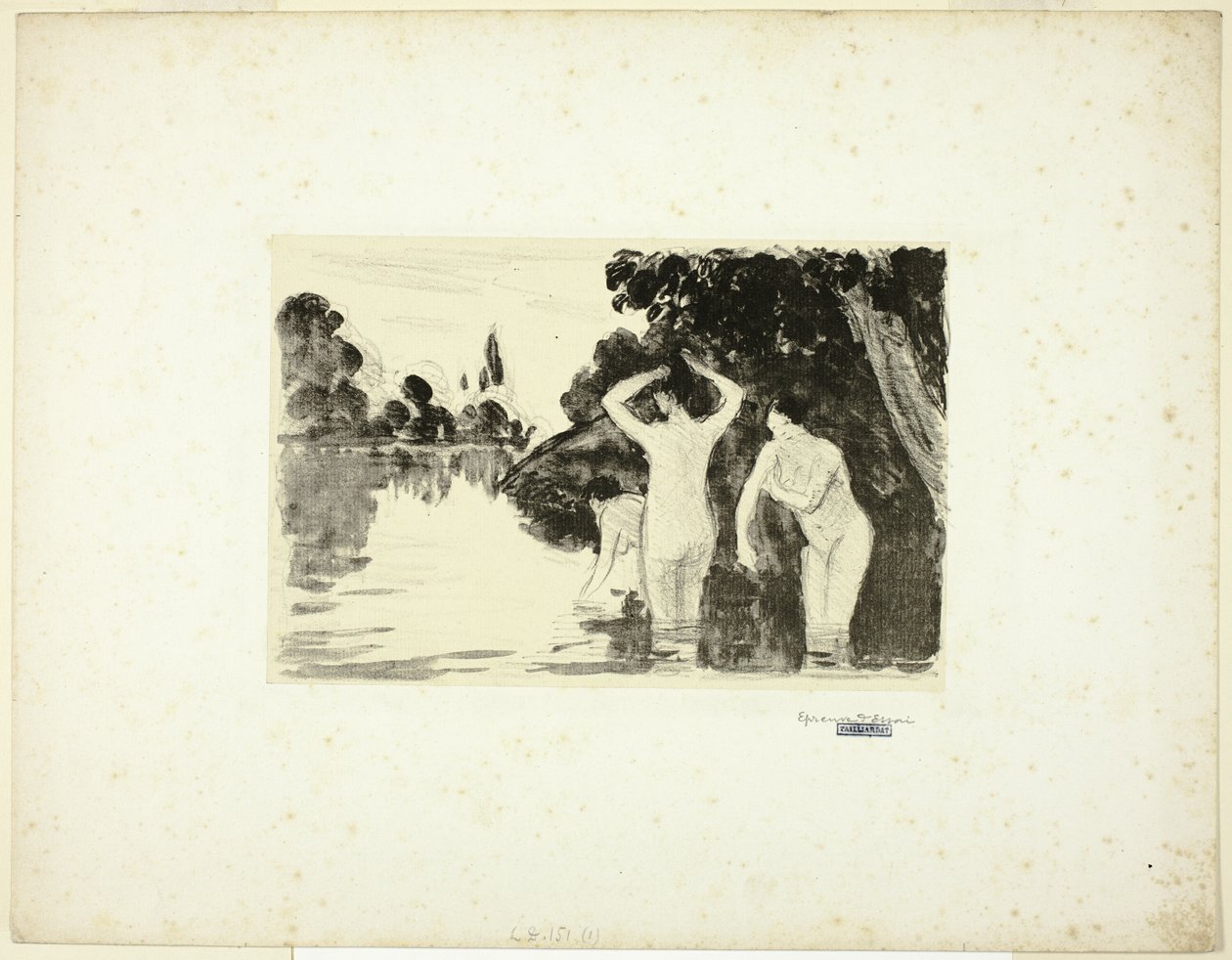 Frauen baden: Tag von Camille Pissarro