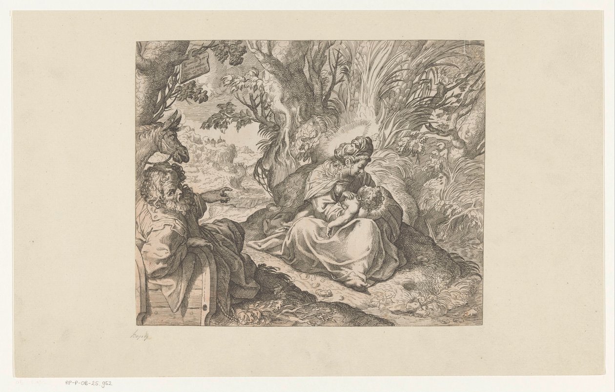 Ruhe auf der Flucht nach Ägypten von Camillo Procaccini