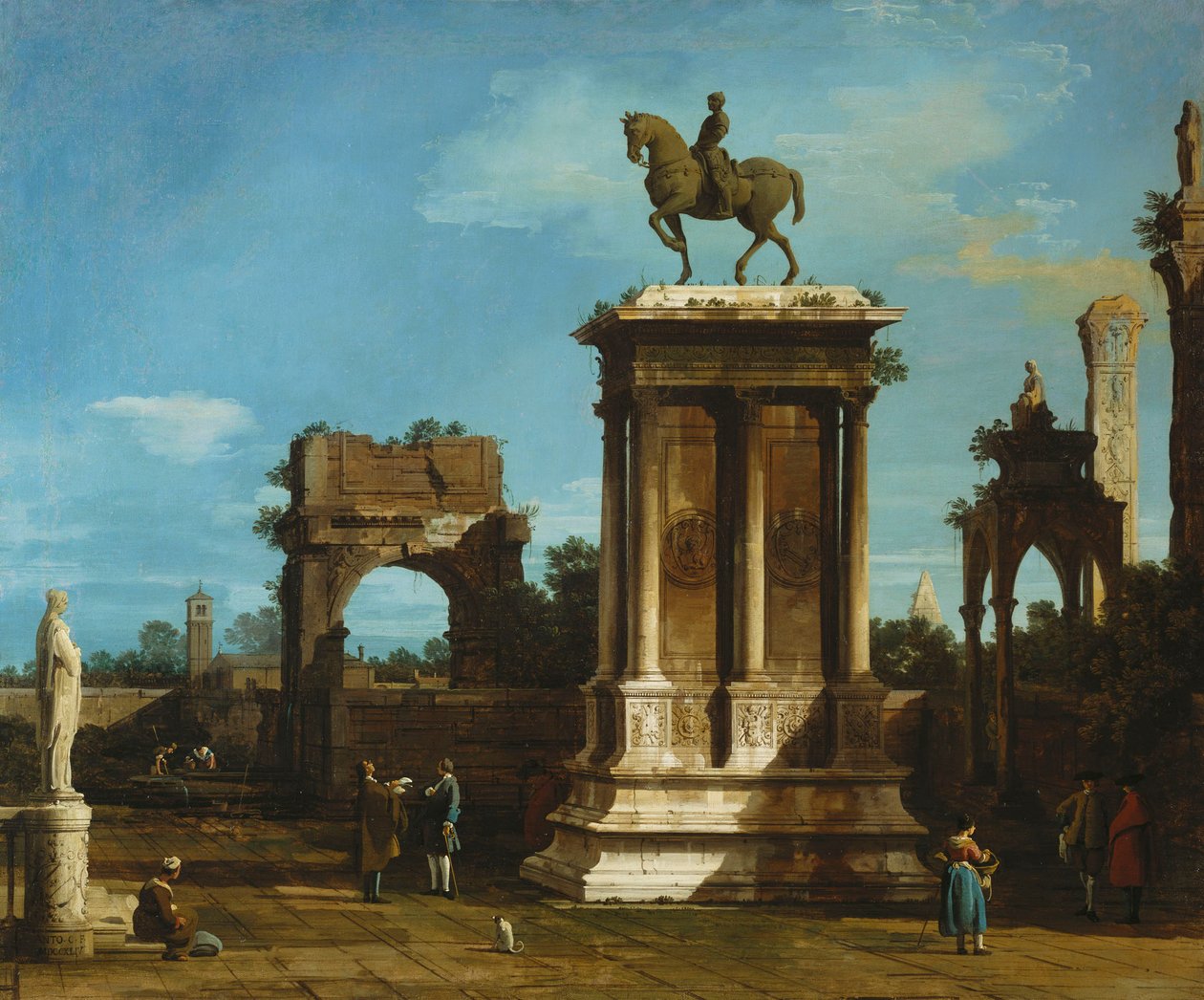 Das Colleoni-Denkmal in einer Capriccio-Kulisse von Canaletto
