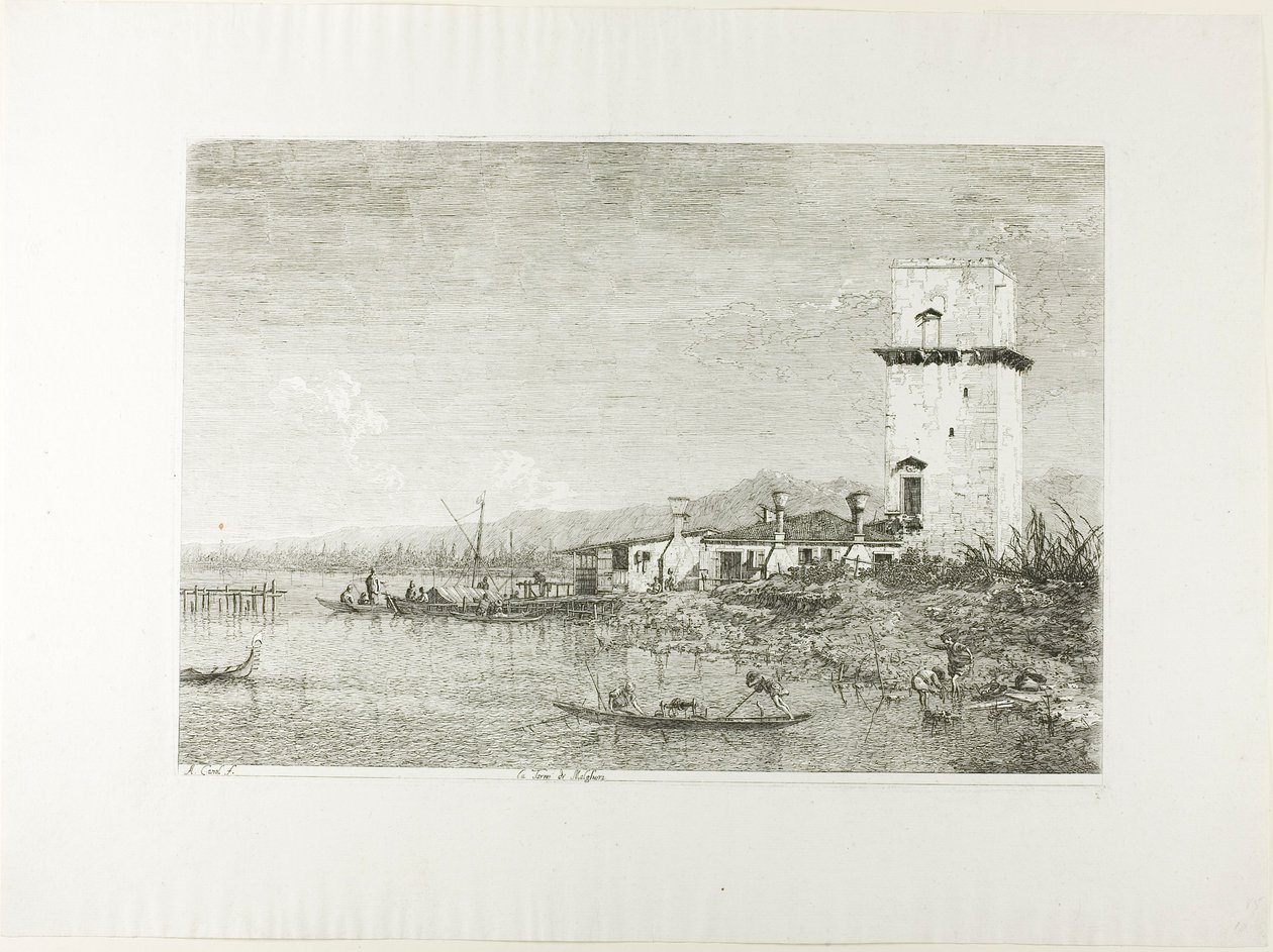 Der Turm von Malghera, aus Vedute von Canaletto