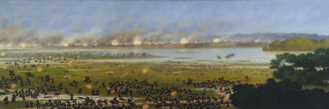 Angriff der vierten argentinischen Kolonne bei Curupayti von Candido Lopez