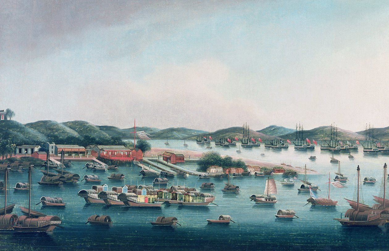 Hongkong Hafen von Cantonese School