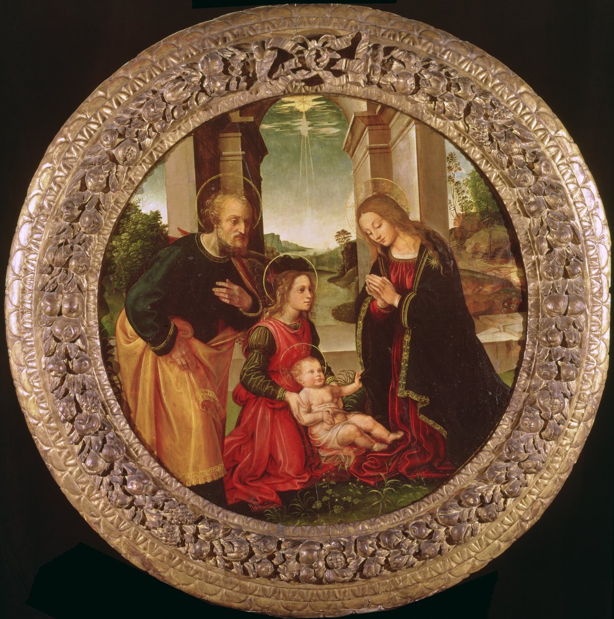 Die Heilige Familie mit einem Engel von Capponi