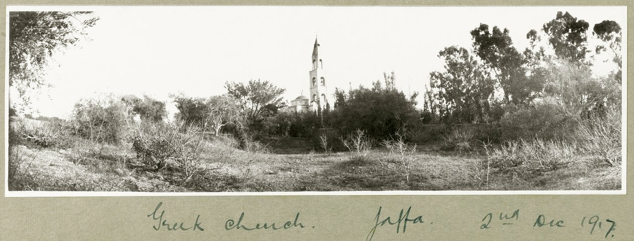 Griechische Kirche, Jaffa, 2. Dezember 1917 von Capt. Arthur Rhodes