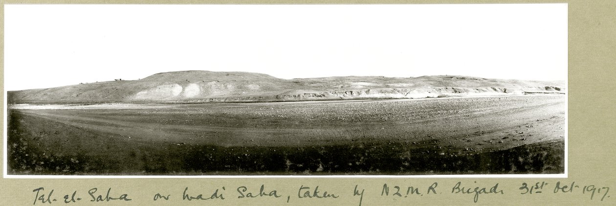 Tel-el-Saha, am Wadi Saha, aufgenommen von der N.Z.M.R. Brigade, 31. Oktober 1917 von Capt. Arthur Rhodes