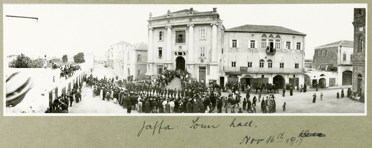 Rathaus von Jaffa, 16. November 1917 von Capt. Arthur Rhodes