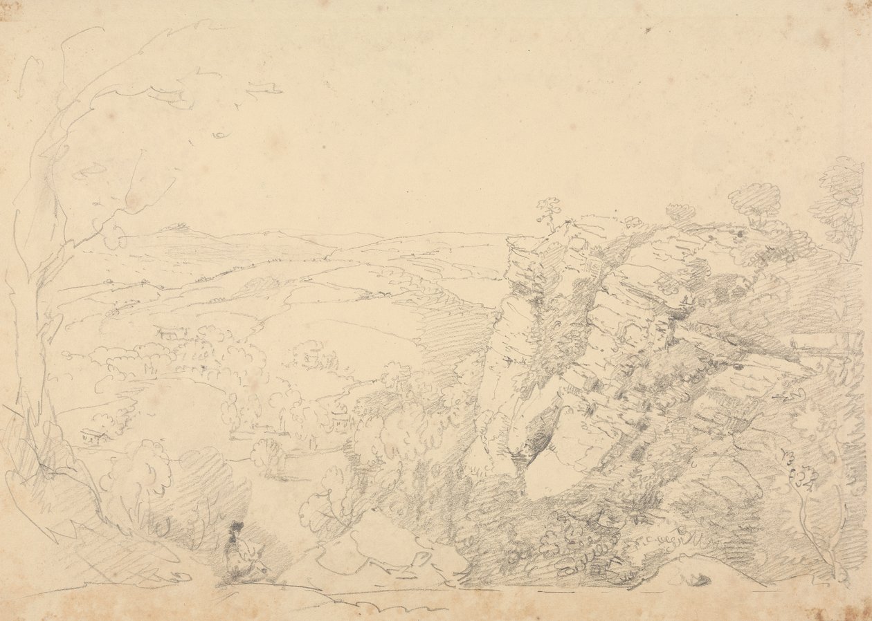 Skizze der Chudleigh Rocks, Devon von Capt. Thomas Hastings