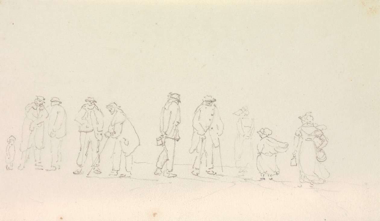 Skizze einer Gruppe von Menschen von Capt. Thomas Hastings