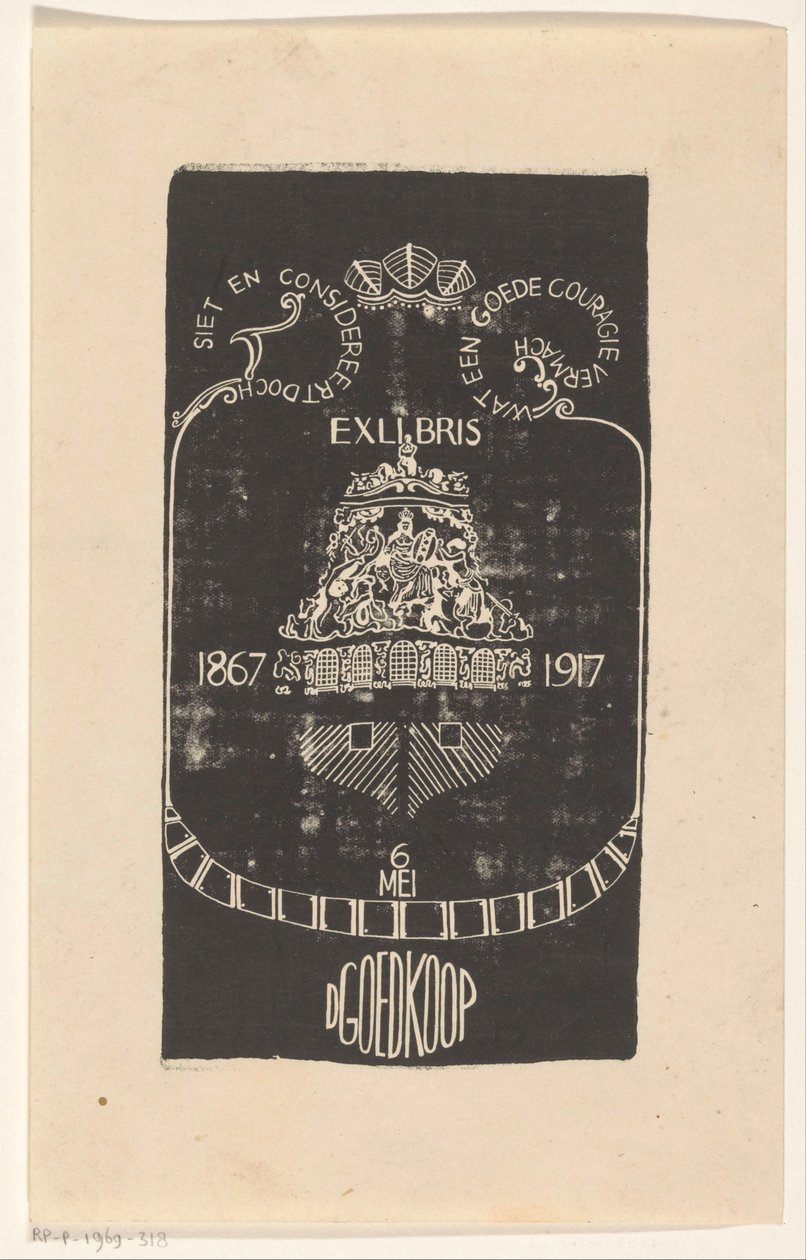 Ex libris von D. Goedkoop von Carel Adolph Lion Cachet