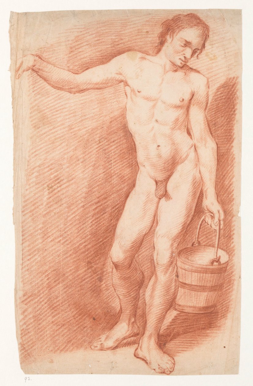 Nackter Mann mit Eimer von Carel Brandes