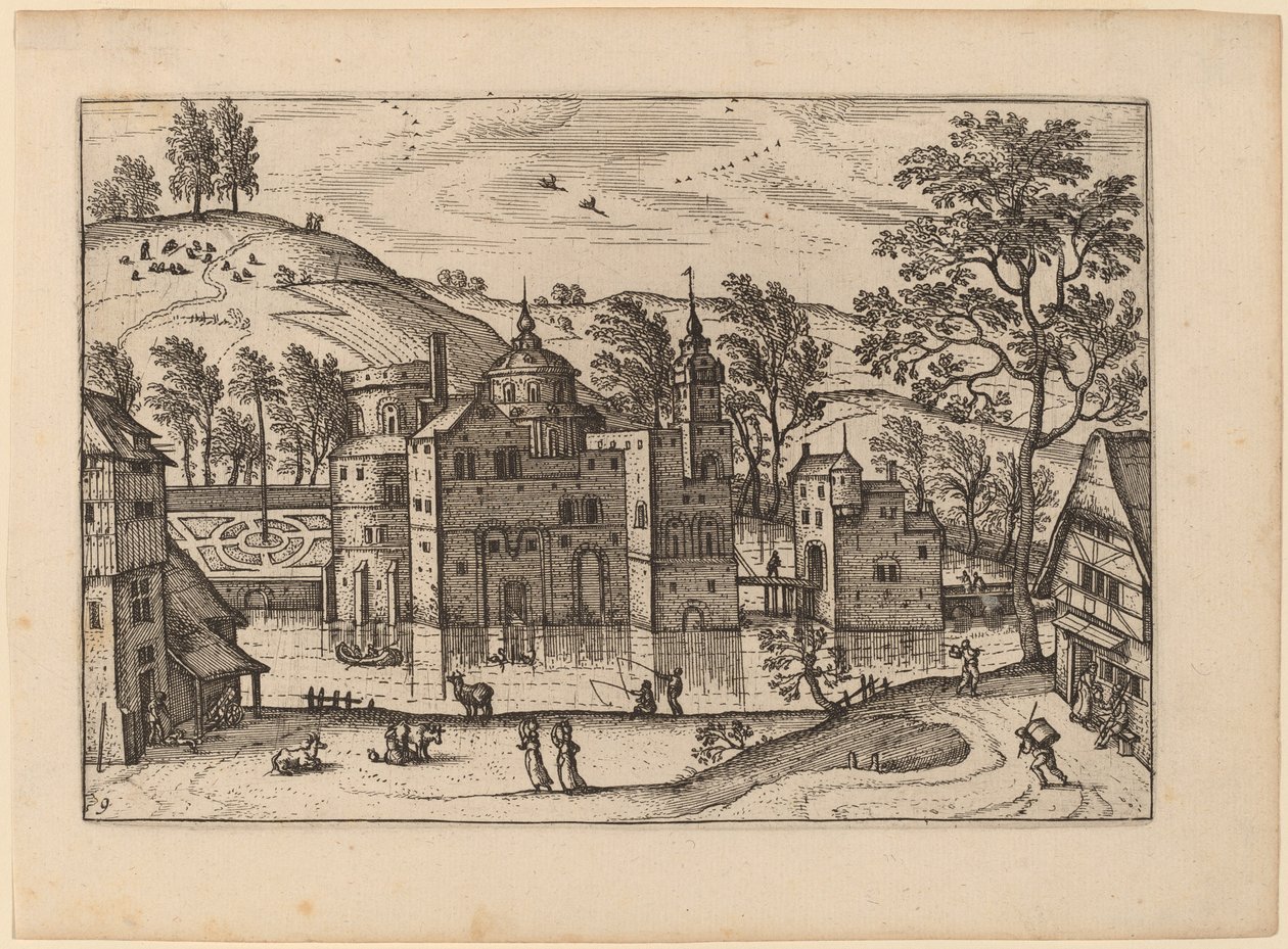 Schloss mit Wassergraben von Carel Collaert