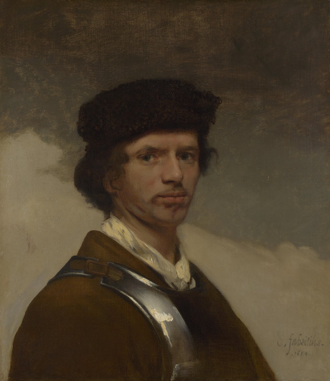 Junger Mann mit Pelzmütze von Carel Fabritius