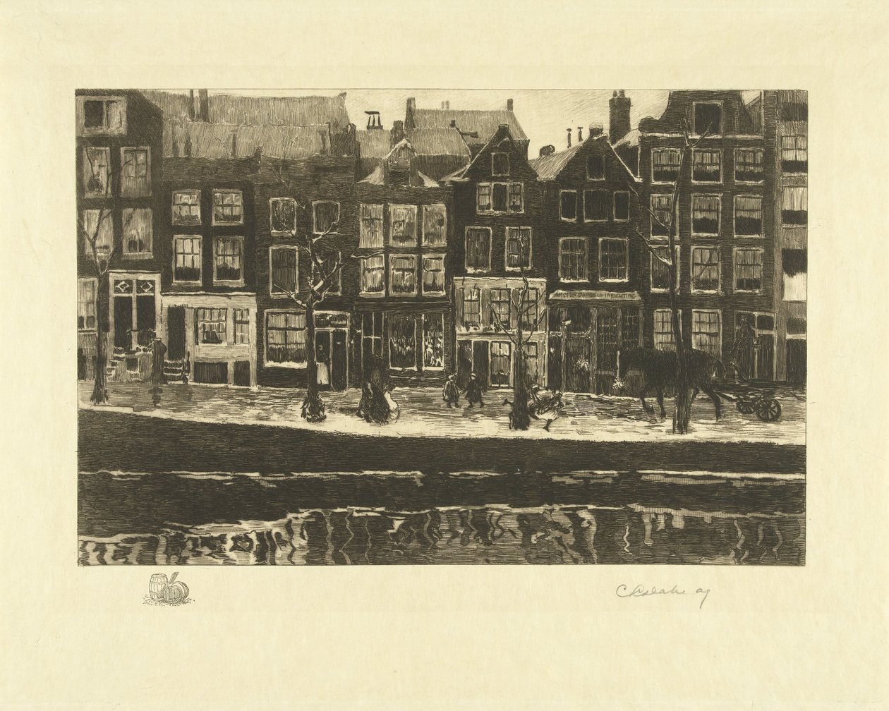 Lauriergracht von Carel Lodewijk Dake (signed by artist)