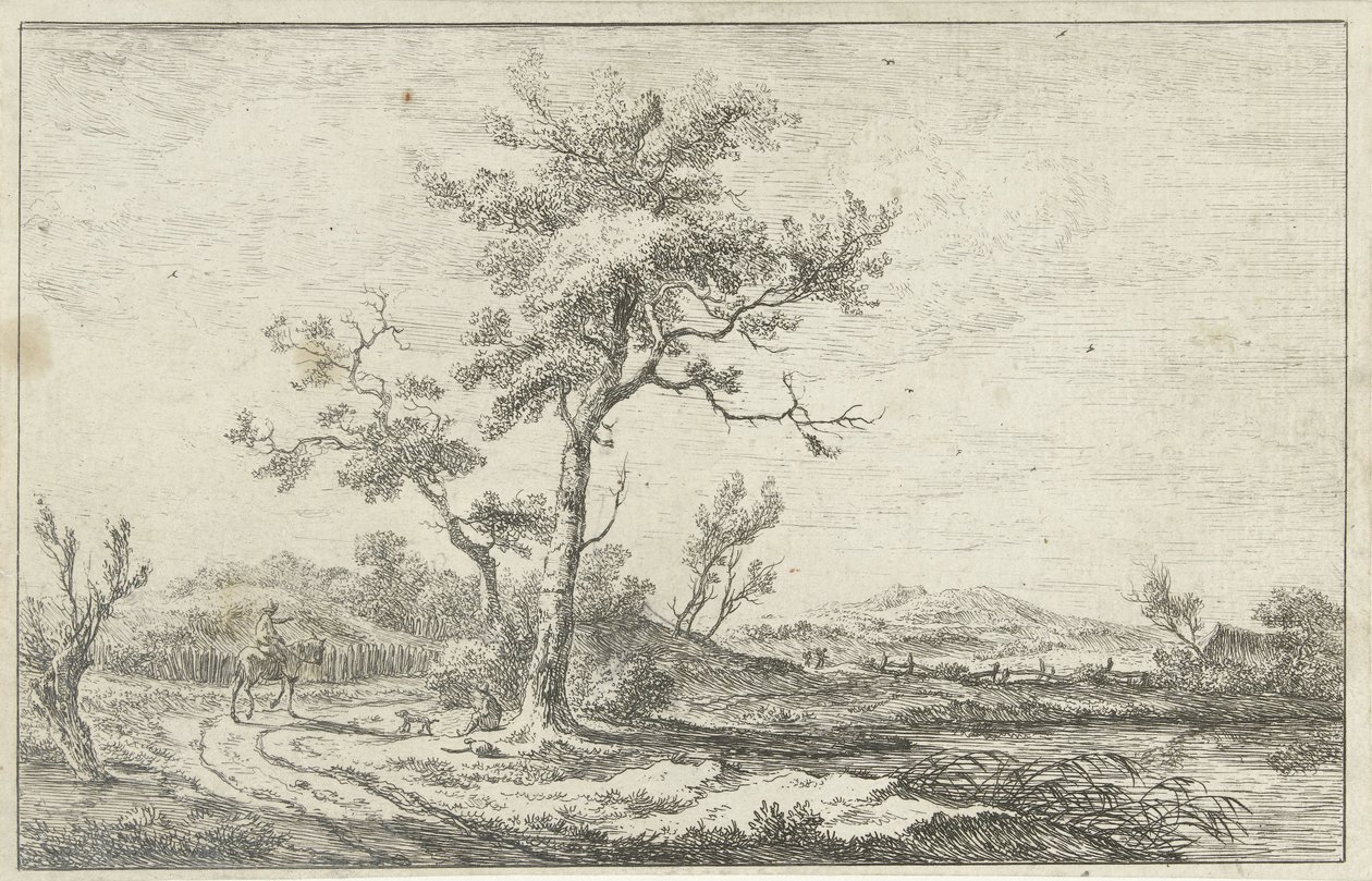 Reiter im Gespräch auf einem Landweg von Carel Lodewijk Hansen