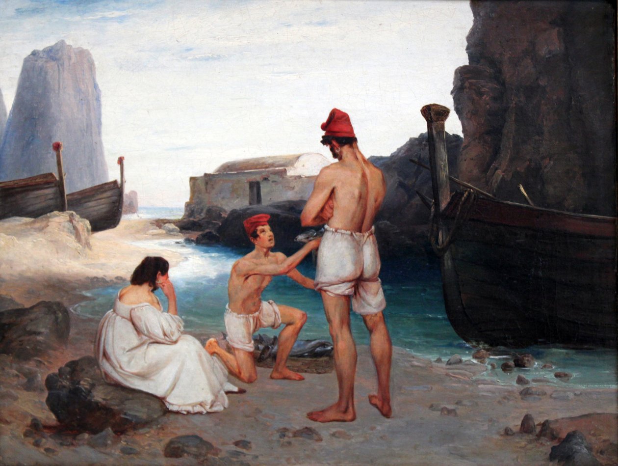 Fischer auf Capri von Carl Blechen