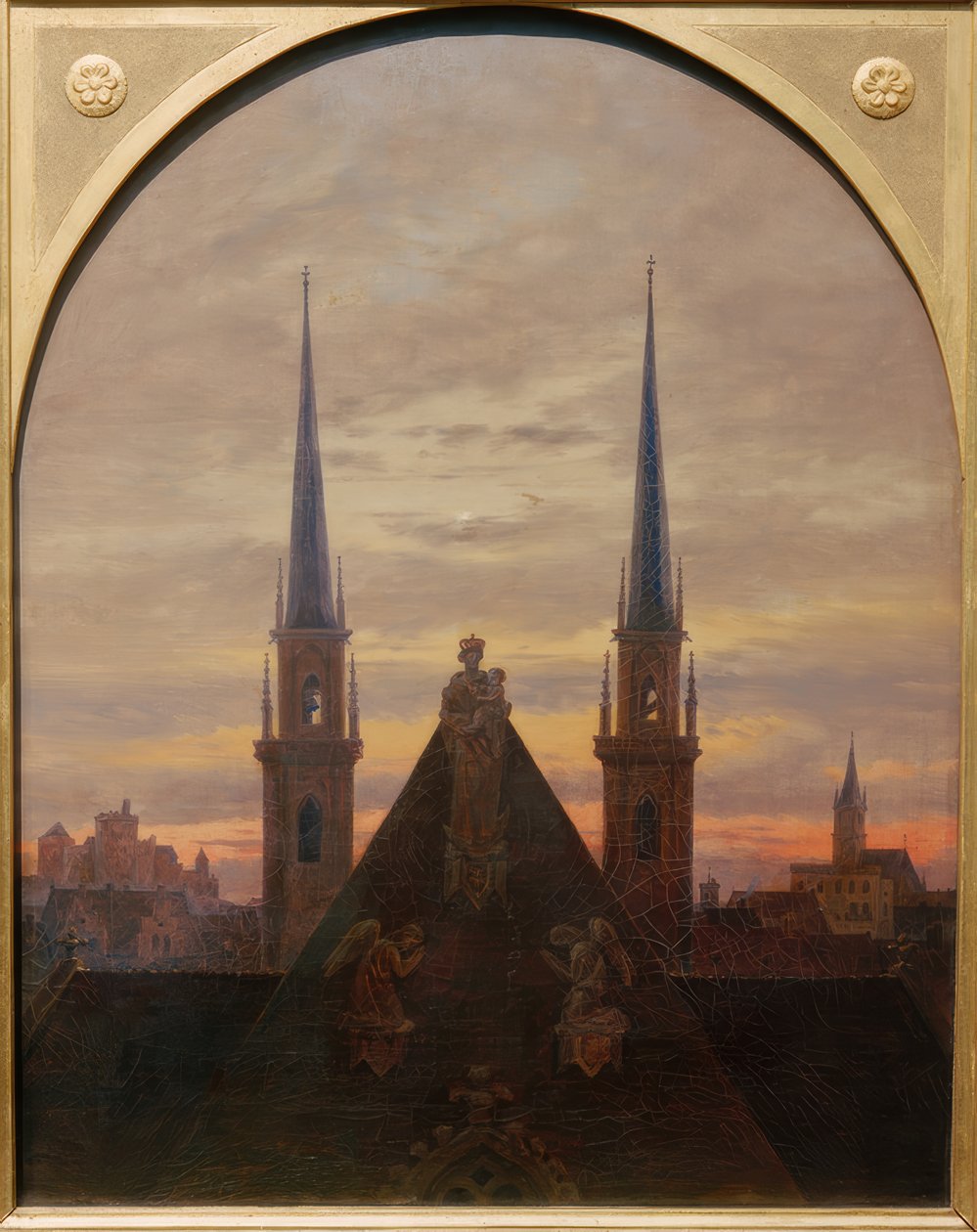 Stadt in der Abenddämmerung von Carl Gustav Carus
