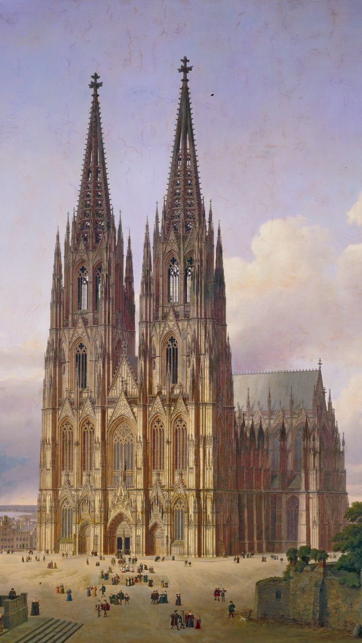 Idealansicht des Kölner Doms von Südwesten von Carl Georg Adolph Hasenpflug