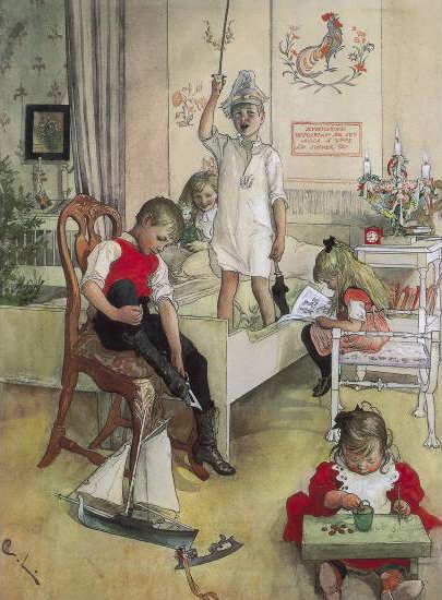 Weihnachtsmorgen von Carl Larsson