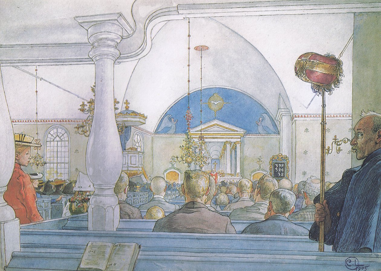 Unsere Kirche in Sundborn von Carl Larsson