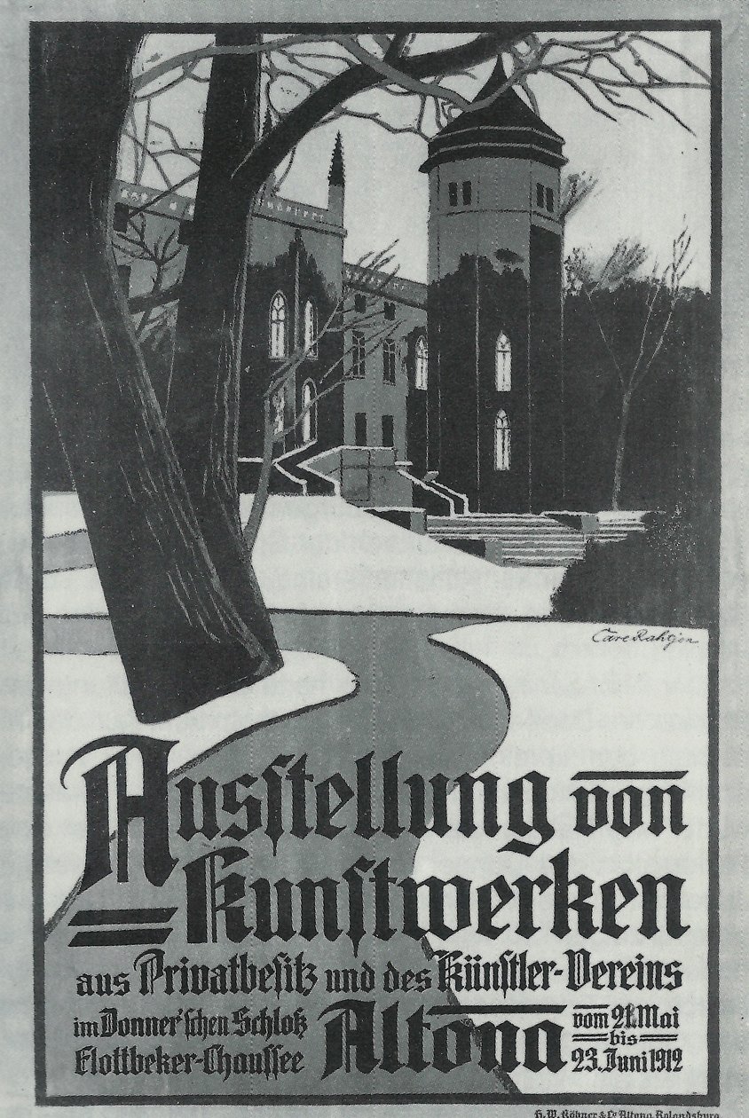 Schwarz-weiß-Abbildung eines Ausstellungsplakats von Carl Rathjen