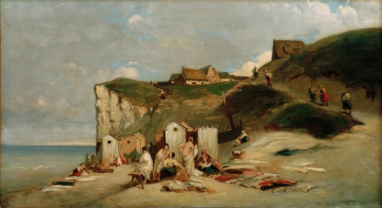 Badende Frauen am Meer bei Dieppe von Carl Spitzweg