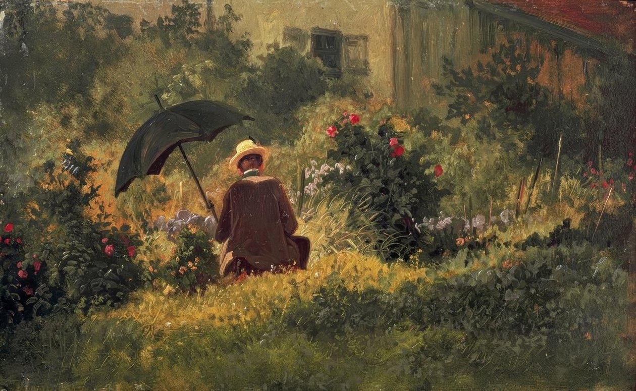 Der Maler im Garten von Carl Spitzweg