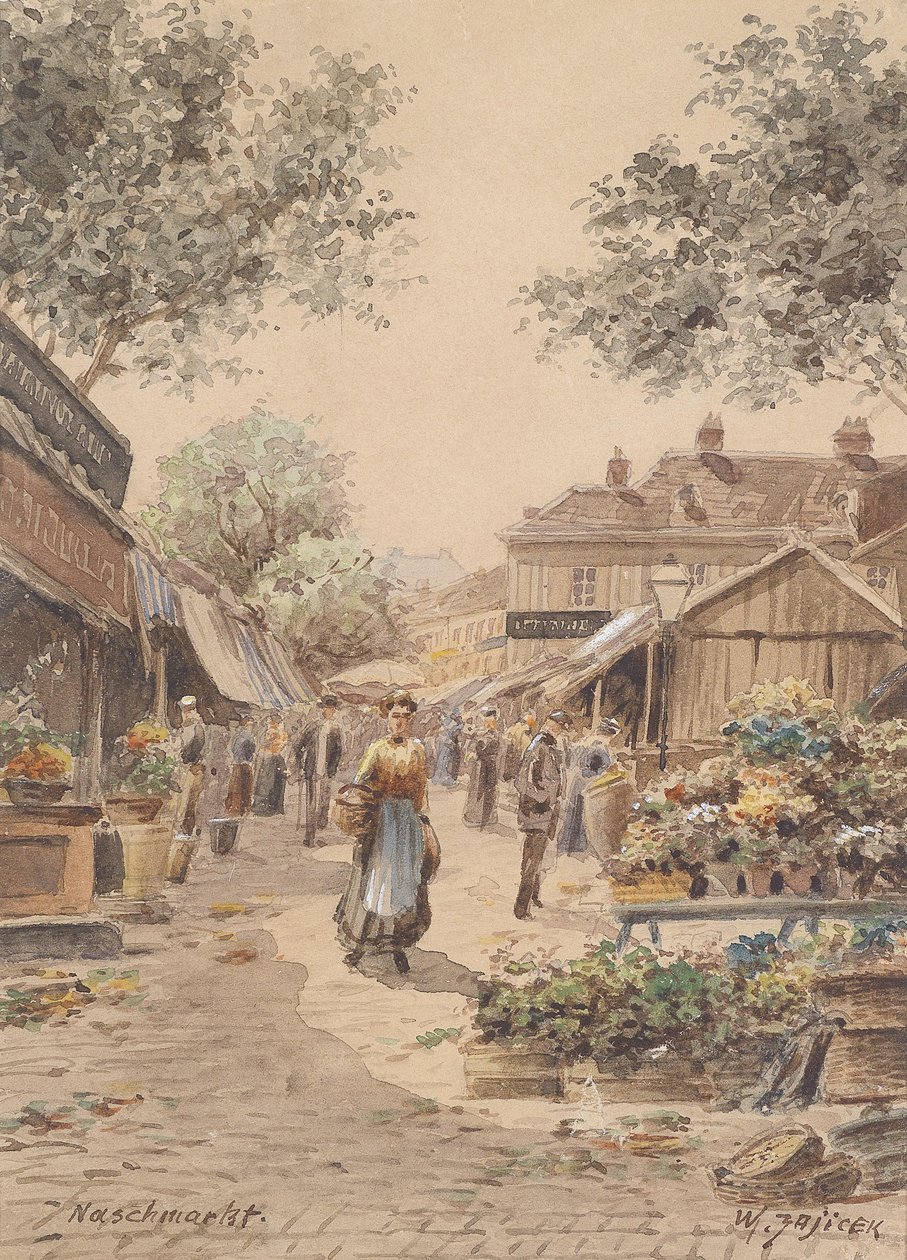 Motiv am Naschmarkt von Carl Wenzel Zajicek