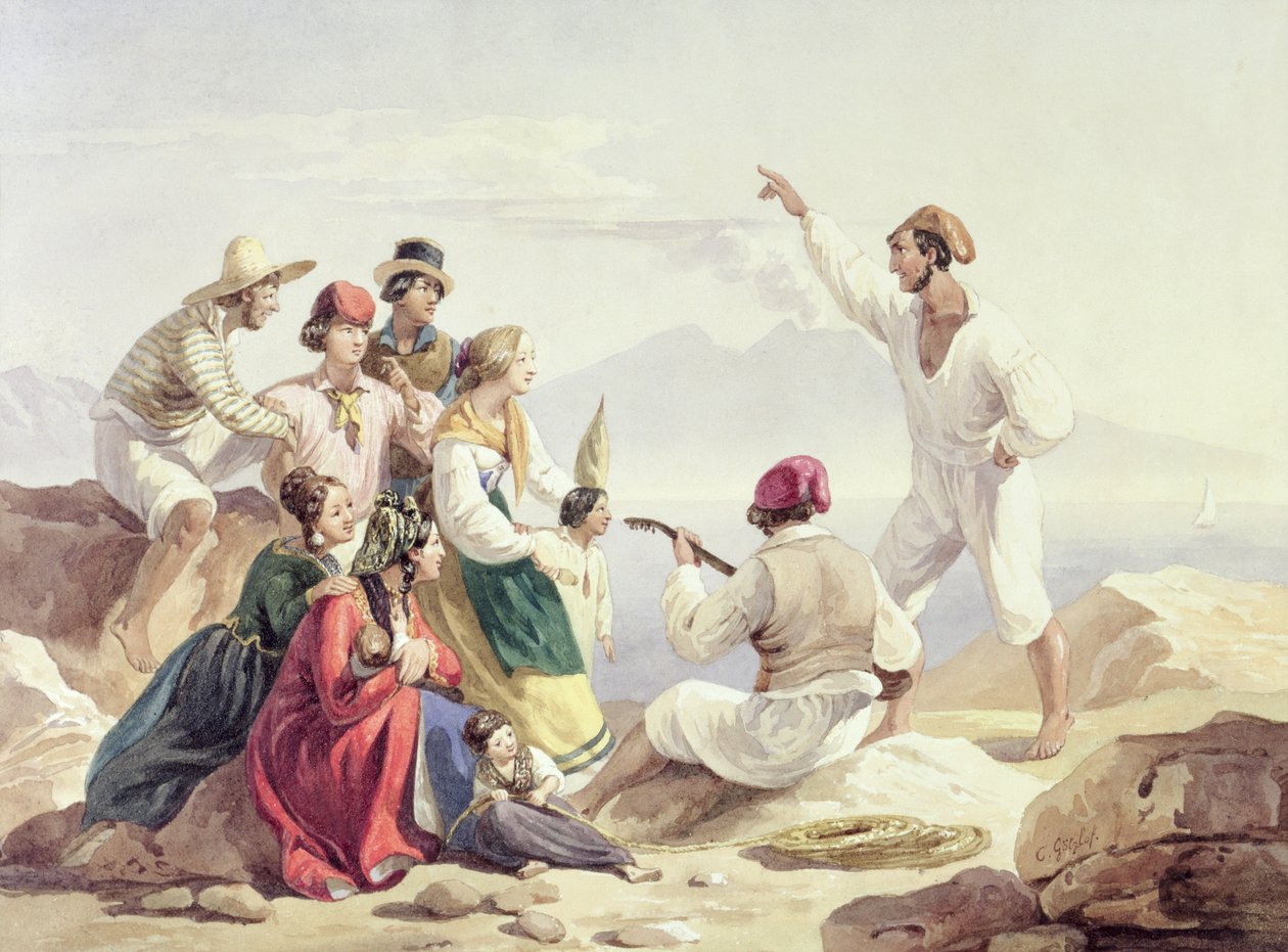 Gruppe in neapolitanischer Tracht, ca. 1827 von Carl Wilhelm Goetzloff