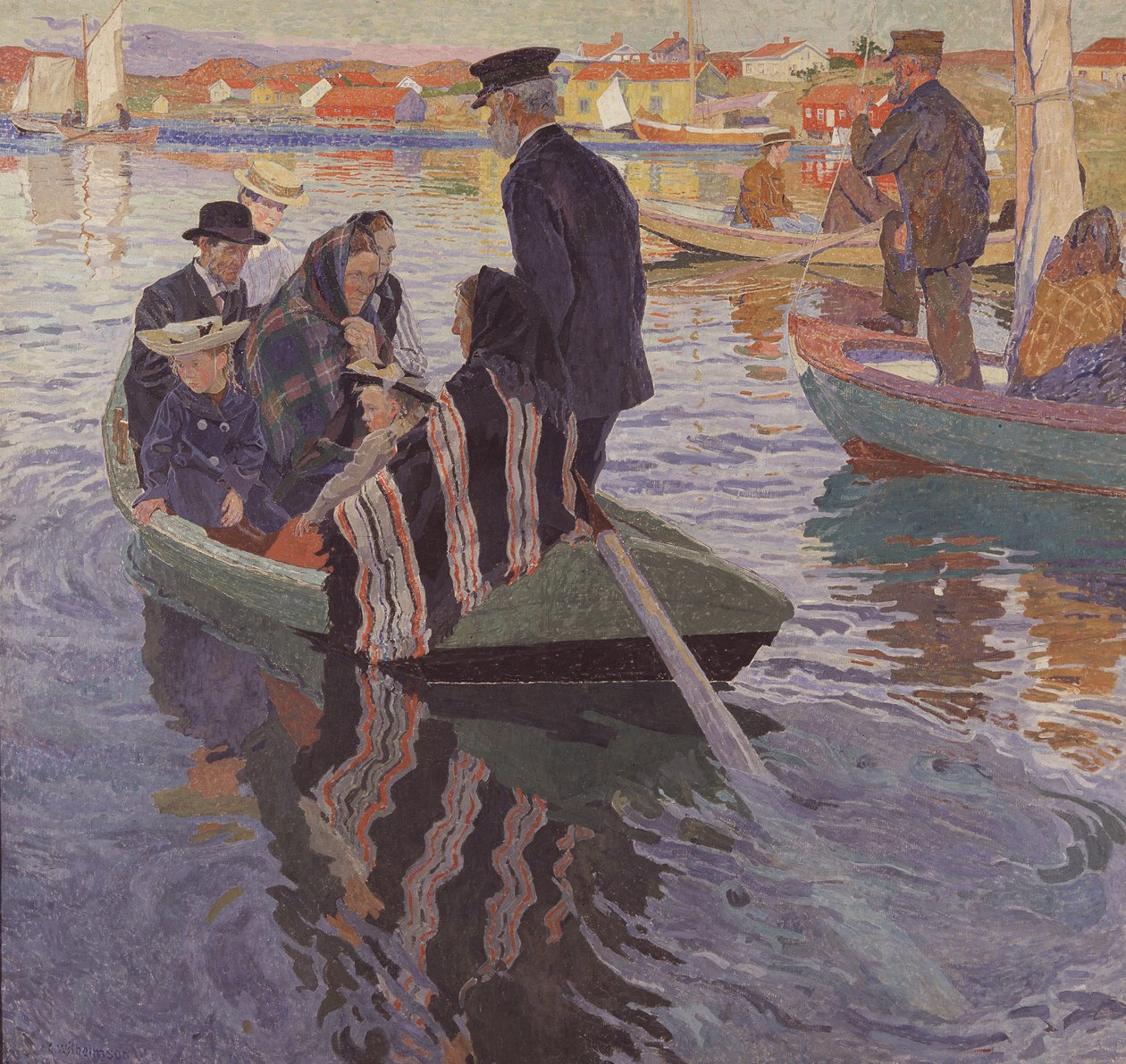 Kirchgänger in einem Boot von Carl Wilhelm Wilhelmson