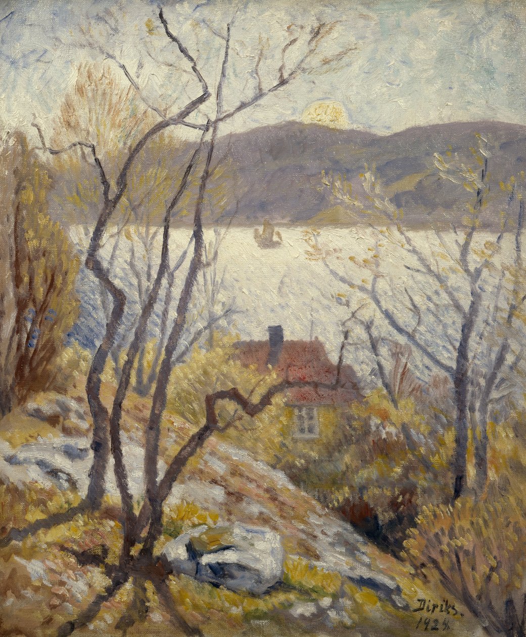 Küstenlandschaft mit Häusern von Carl Edvard Diriks