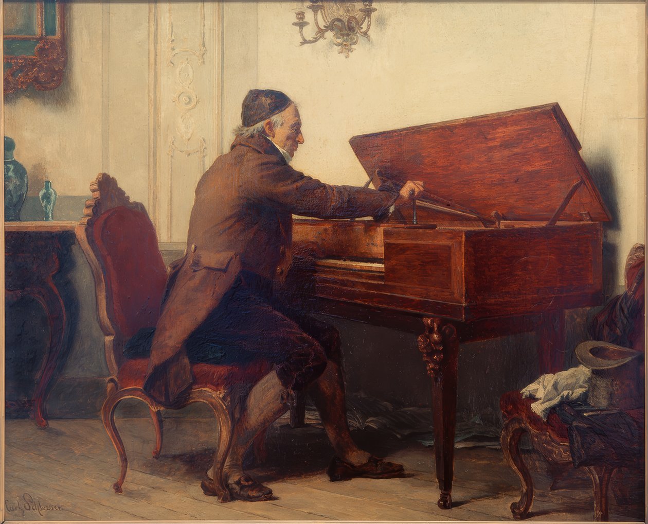 Mann am Tafelklavier von Carl Bernhard Schlösser