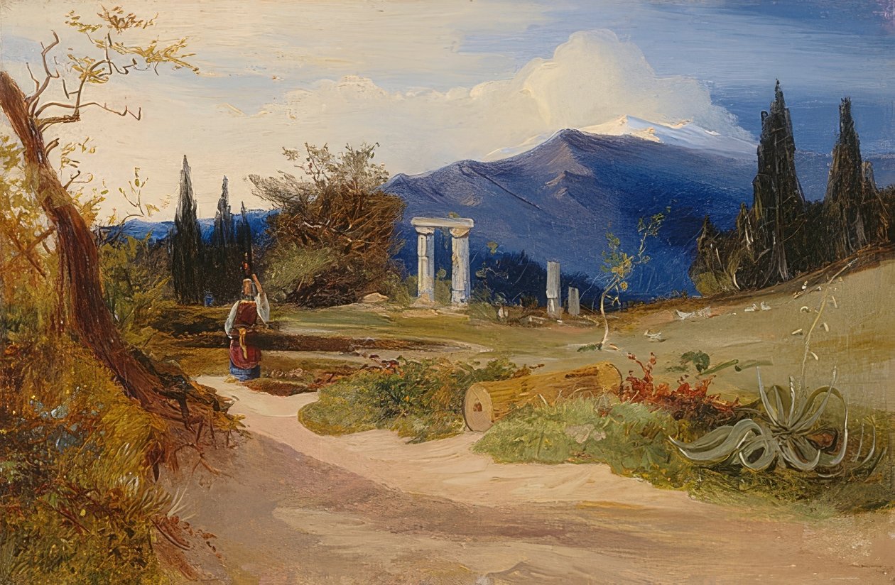 Sizilianische Landschaft bei Abendstimmung von Carl Blechen