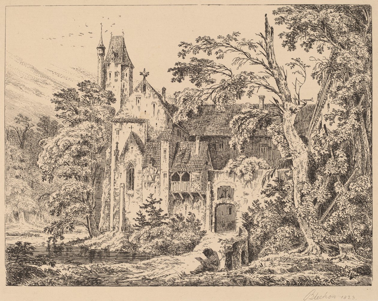 Das Kloster im Wald von Carl Blechen