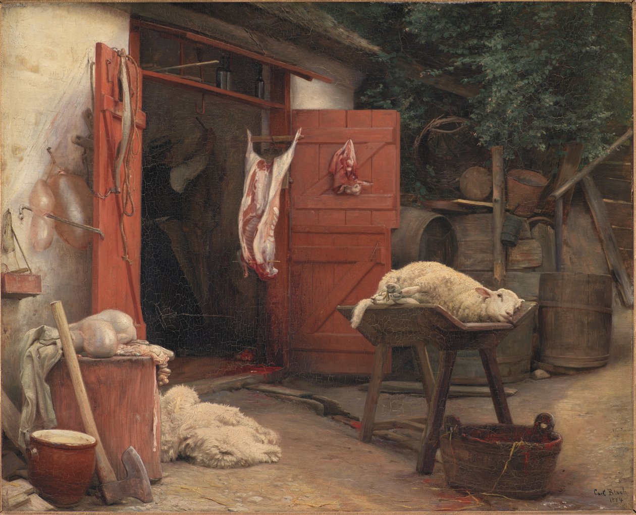 Ein Schlachthaus in Hellebæk von Carl Bloch