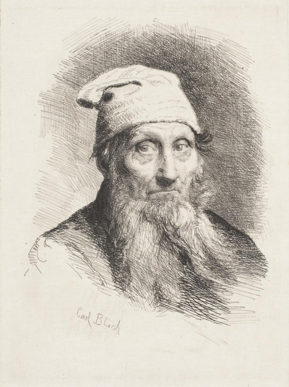 Ein alter Mann mit Mütze. Brustbild von Carl Bloch