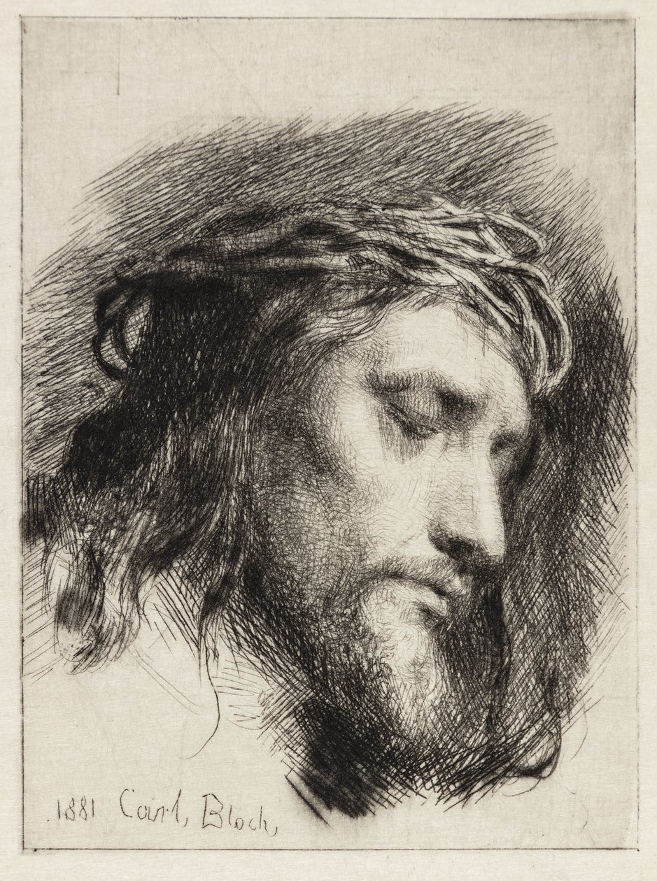 Dornengekröntes Christus-Haupt von Carl Bloch