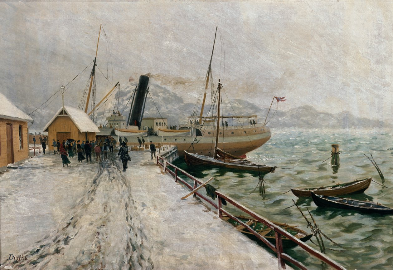 D/S Execellence am Kai in Fredriksvern von Carl Edvard Diriks
