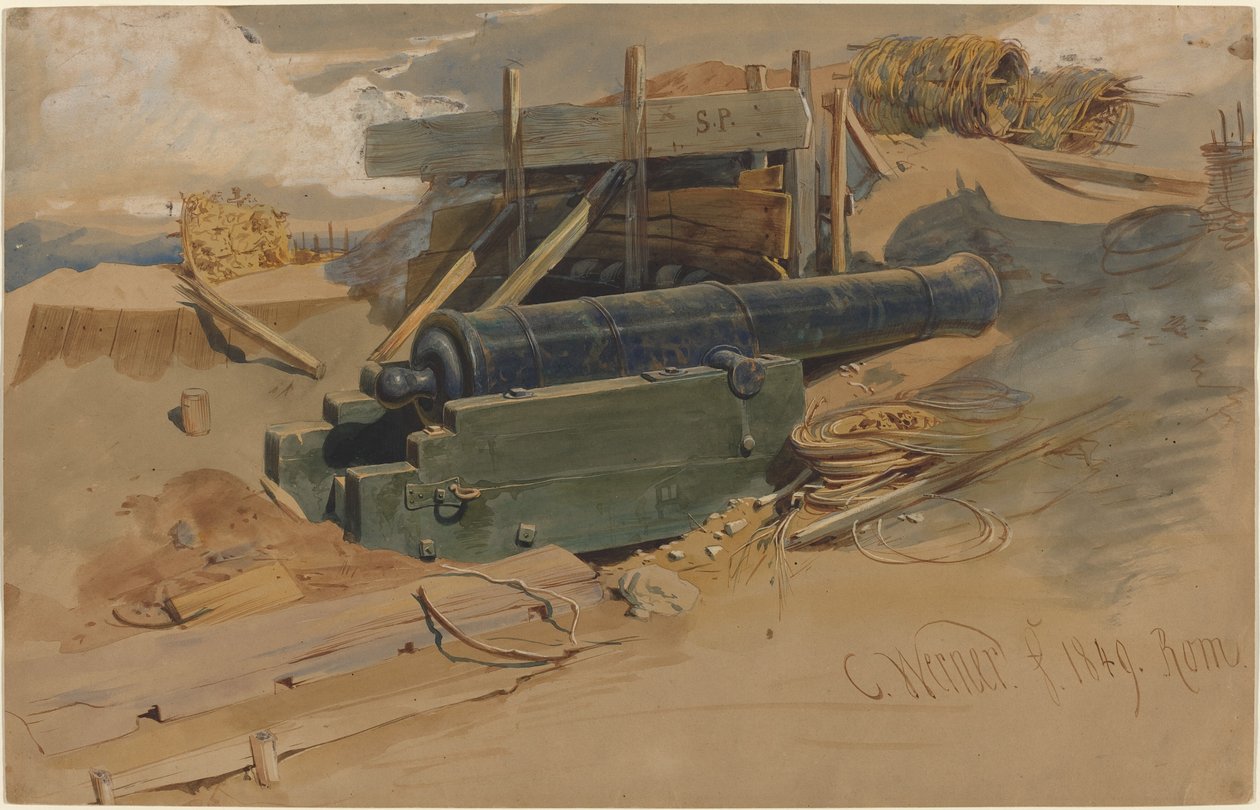 Kanone an einer Bastion von Carl Friedrich Heinrich Werner