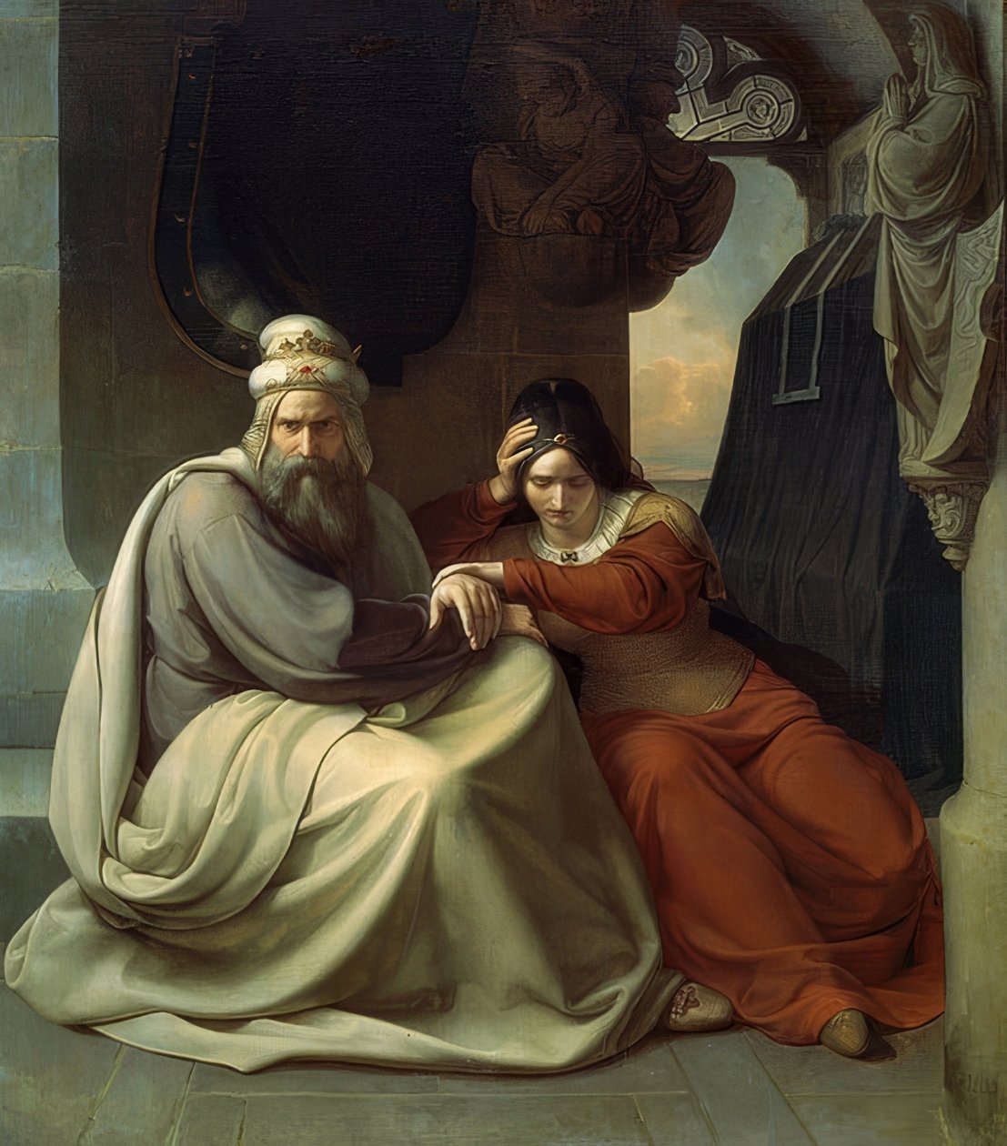 Das trauernde Königspaar von Carl Friedrich Lessing
