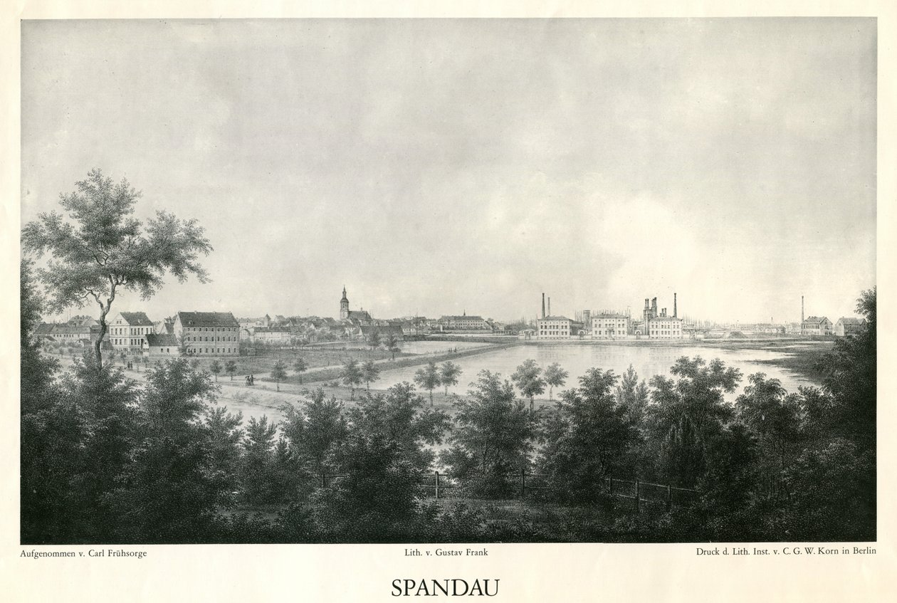 Stadtansicht Spandau um 1860 von Carl Frühsorge