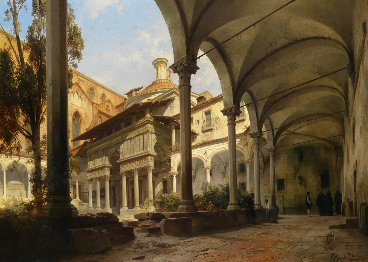 Hof mit Capella Pazzi von Carl Graeb