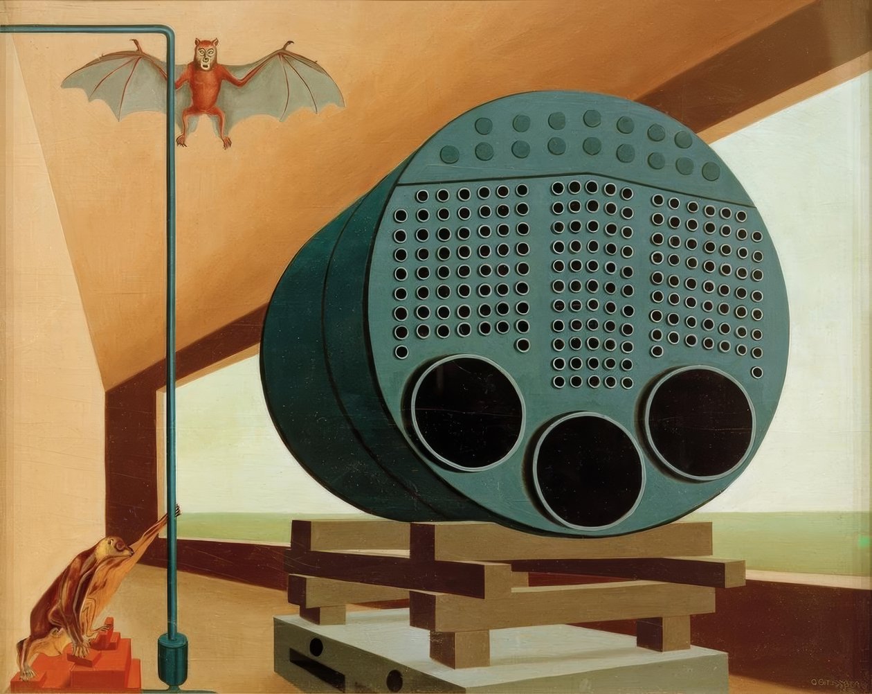 Dampfkessel mit Fledermaus von Carl Grossberg
