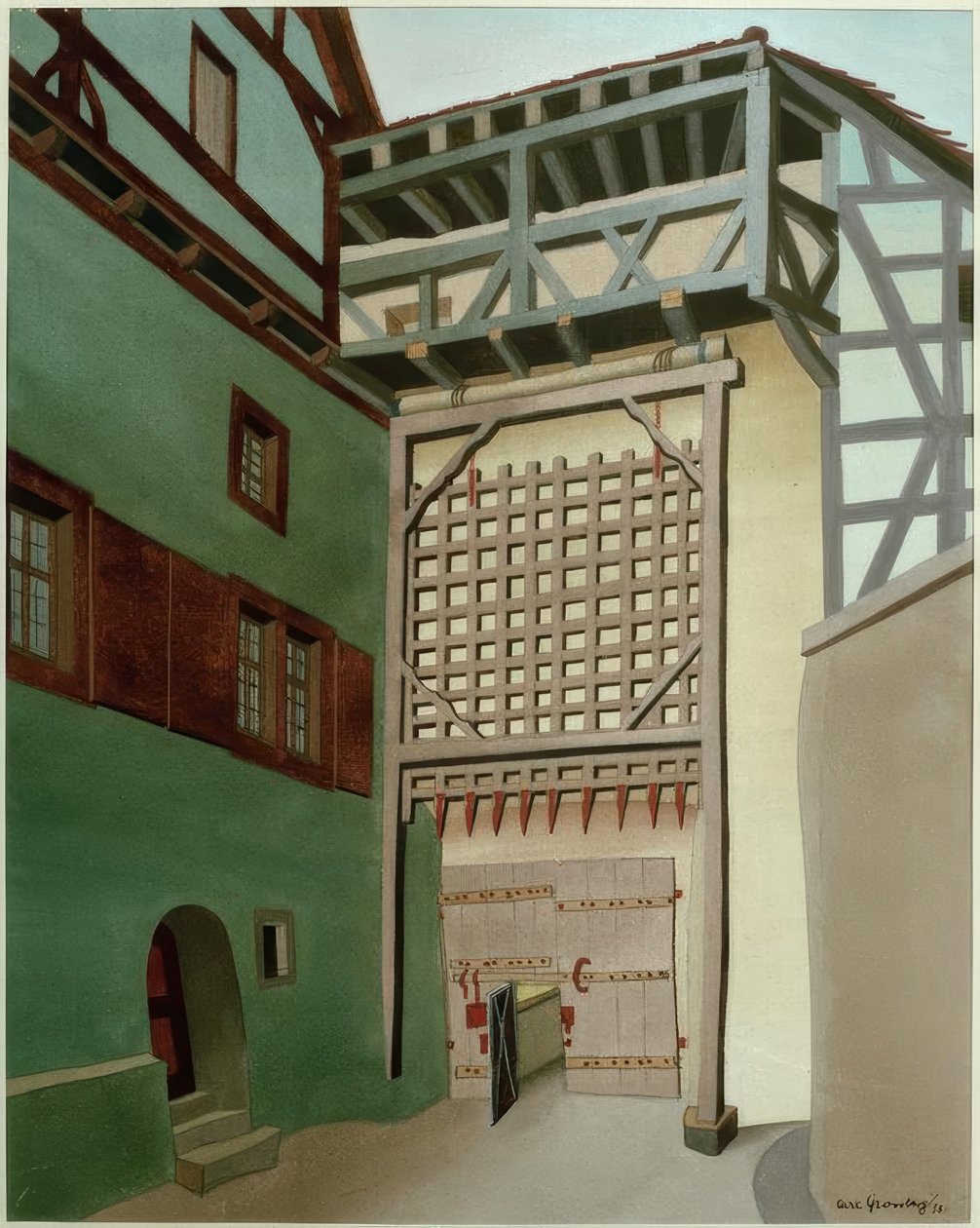Harburg (Wörnitz), Burgtor mit Fallgitter von Carl Grossberg
