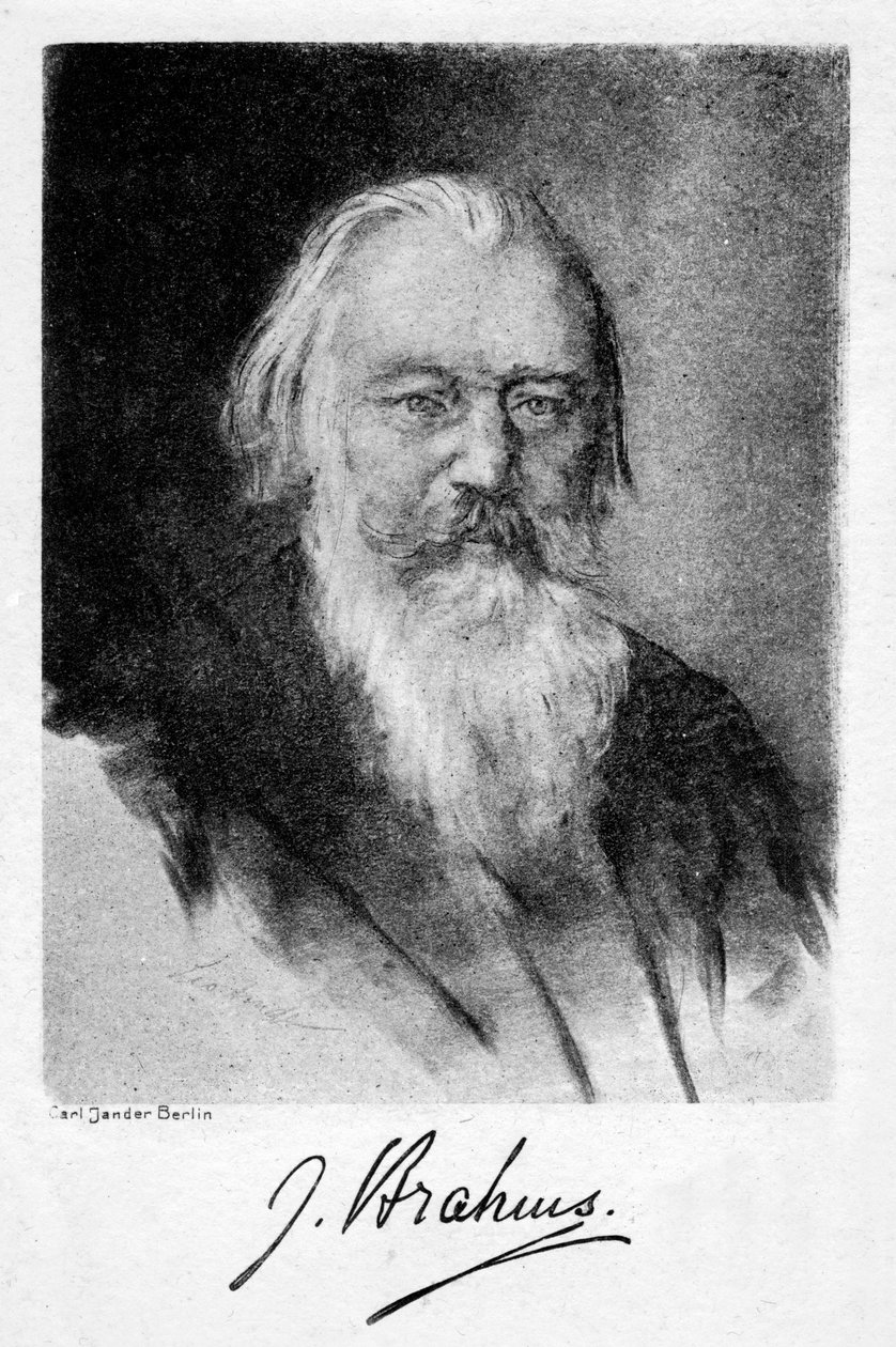 Johannes Brahms 1833-1897, deutscher Komponist, 20. Jahrhundert von Carl Jander